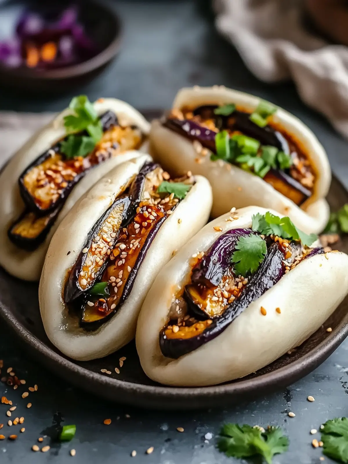 Delicious Hoisin Eggplant Bao: Quick Vegan Appetizer Bliss 3 Hoisin Eggplant Bao