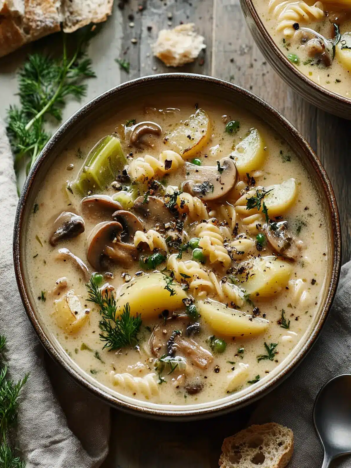 Creamy Celery, Potato & Mushroom Soup with Pasta Bliss 3 Creamy Celery, Potato & Mushroom Soup with Pasta