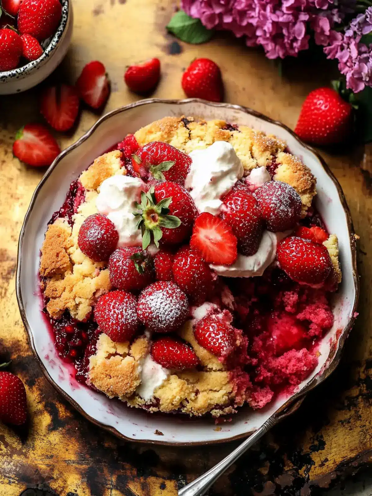 Easy Strawberry Spoon Cake: A Sweet Bowl of Summer Joy 3 Easy Strawberry Spoon Cake