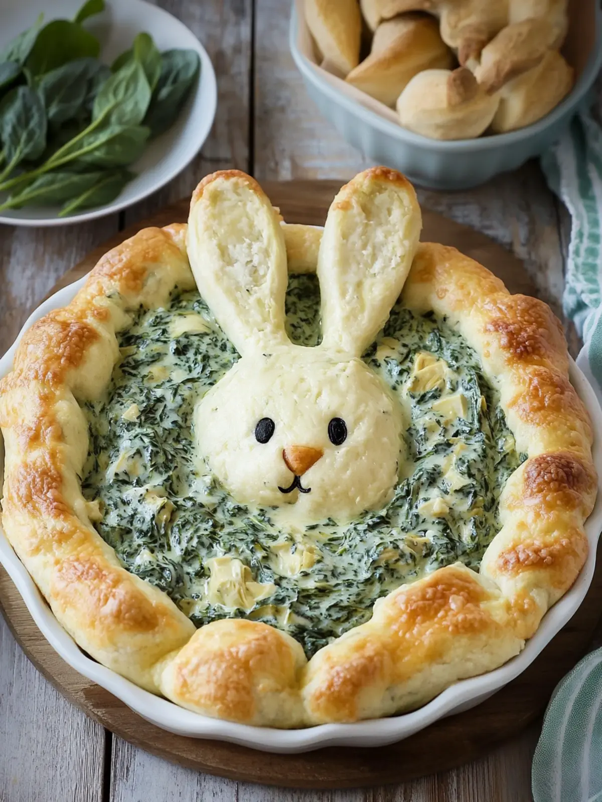 Delightful Bunny Shaped Spinach Artichoke Dip for Easter Fun 4 Bunny Shaped Spinach Artichoke Dip