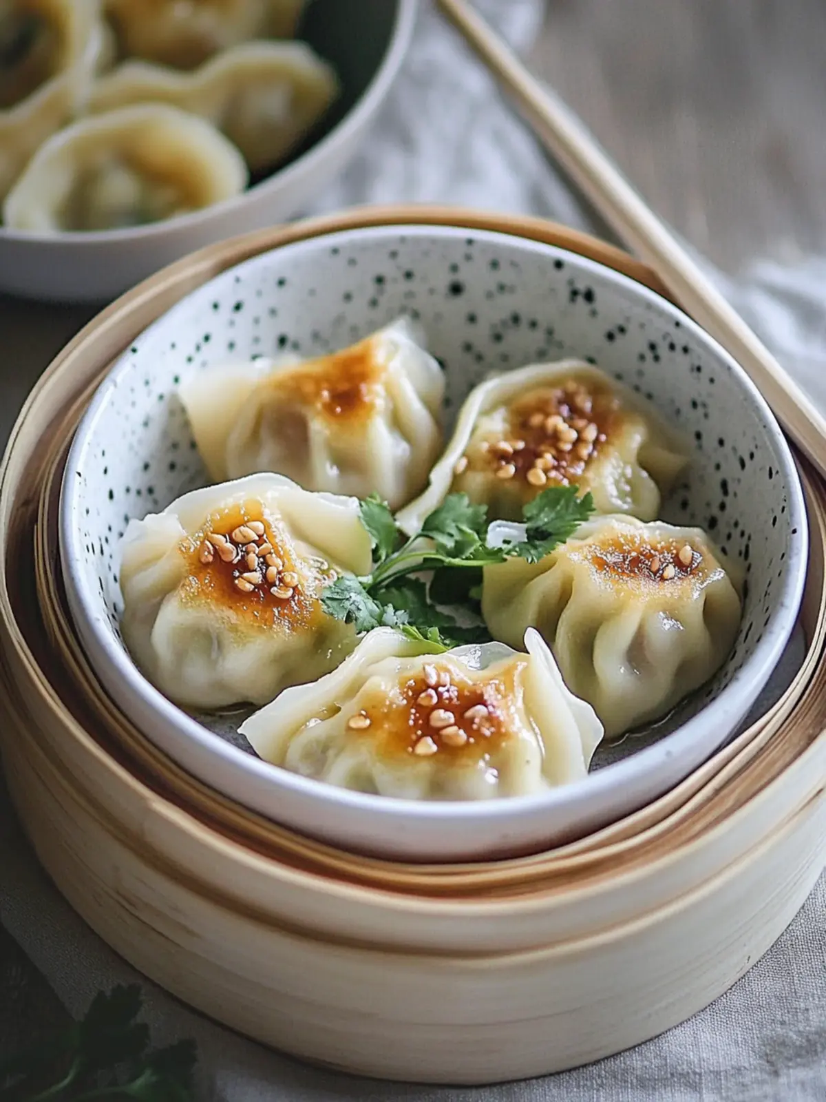 Delicious Steamed Dumplings in a Bowl for Cozy Nights 4 Steamed Dumplings in a Bowl