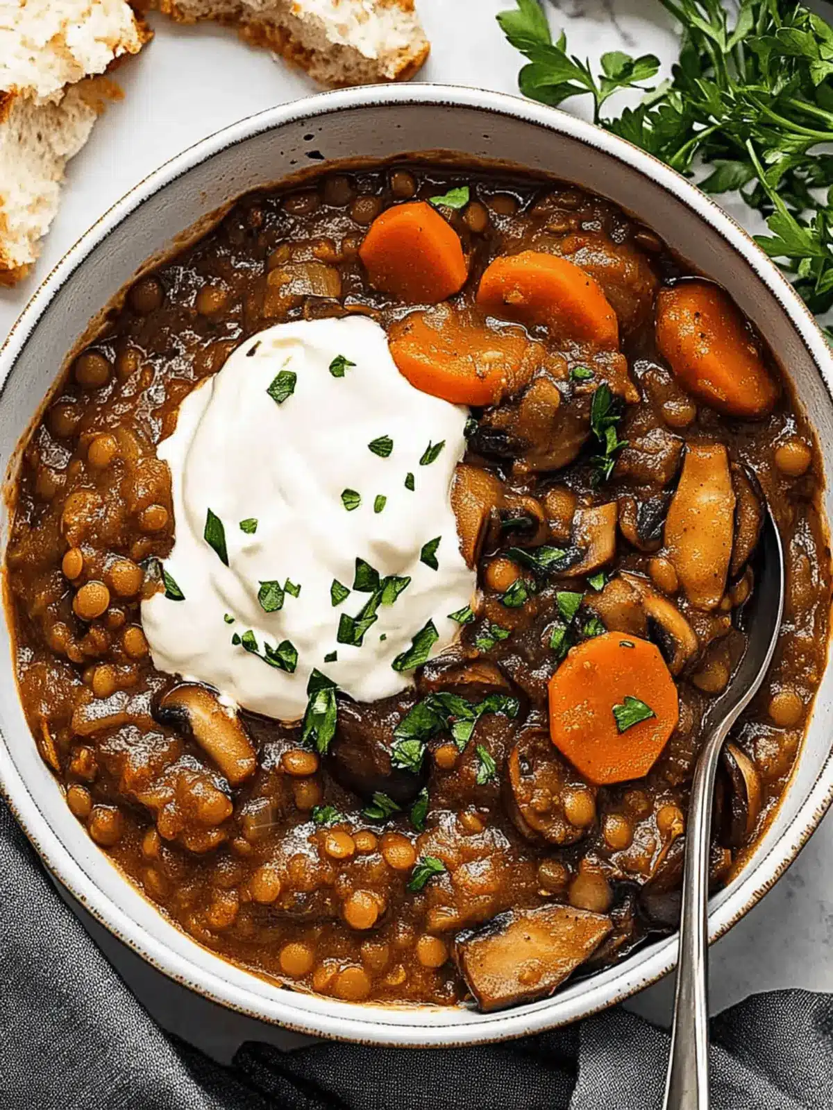Hearty Vegan Lentil Mushroom Stew That'll Warm Your Soul 4 Hearty Vegan Lentil Mushroom Stew