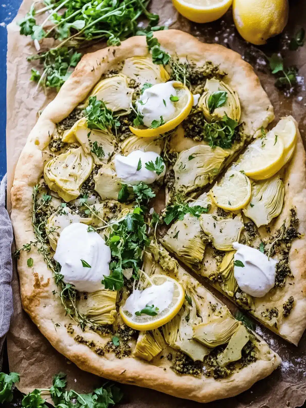 Vegan Lemon Artichoke Flatbread with Za atar You'll Love 2 Vegan Lemon Artichoke Flatbread with Za atar