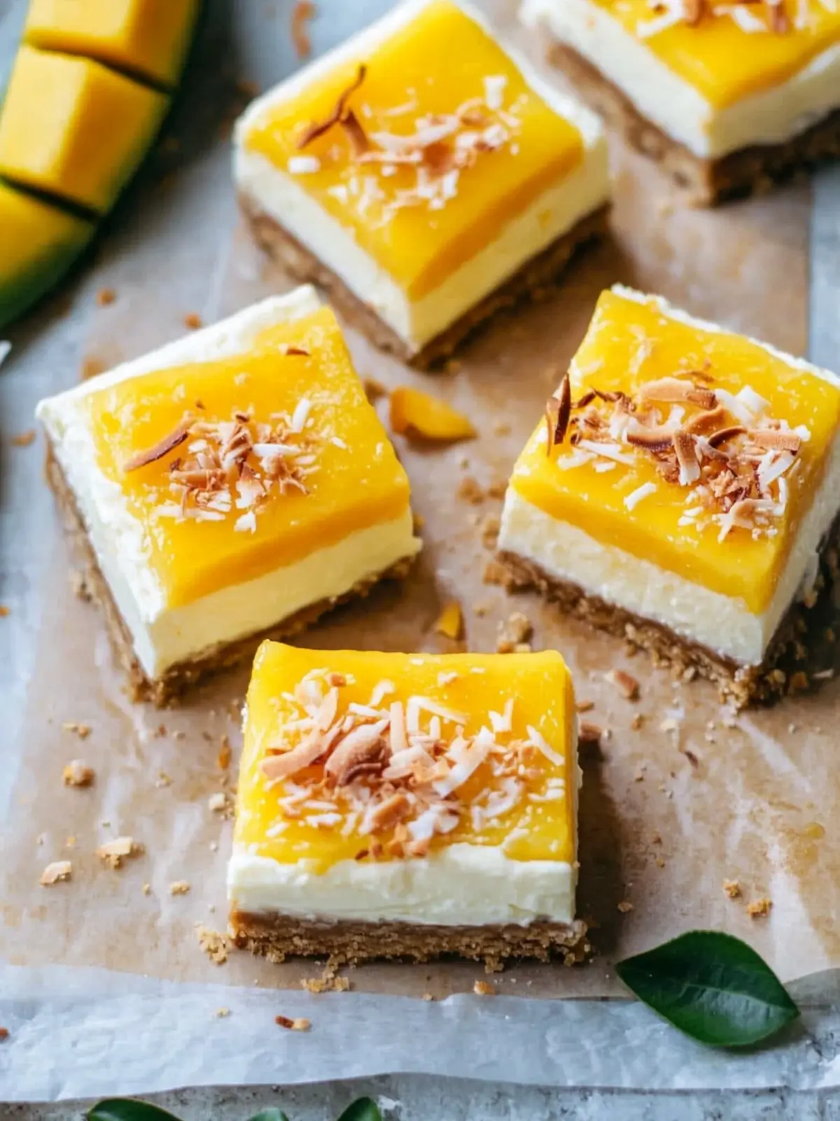 Coconut Mango Cheesecake Bars You'll Crave Again and Again 2 Coconut Mango Cheesecake Bars
