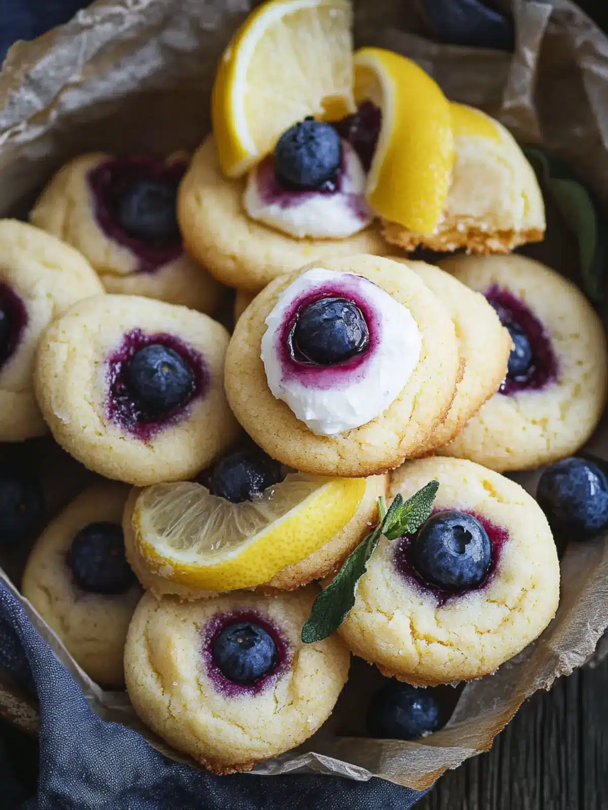 Lemon Blueberries Cookies with Creamy Frosting Bliss 3 Lemon Blueberries Cookies