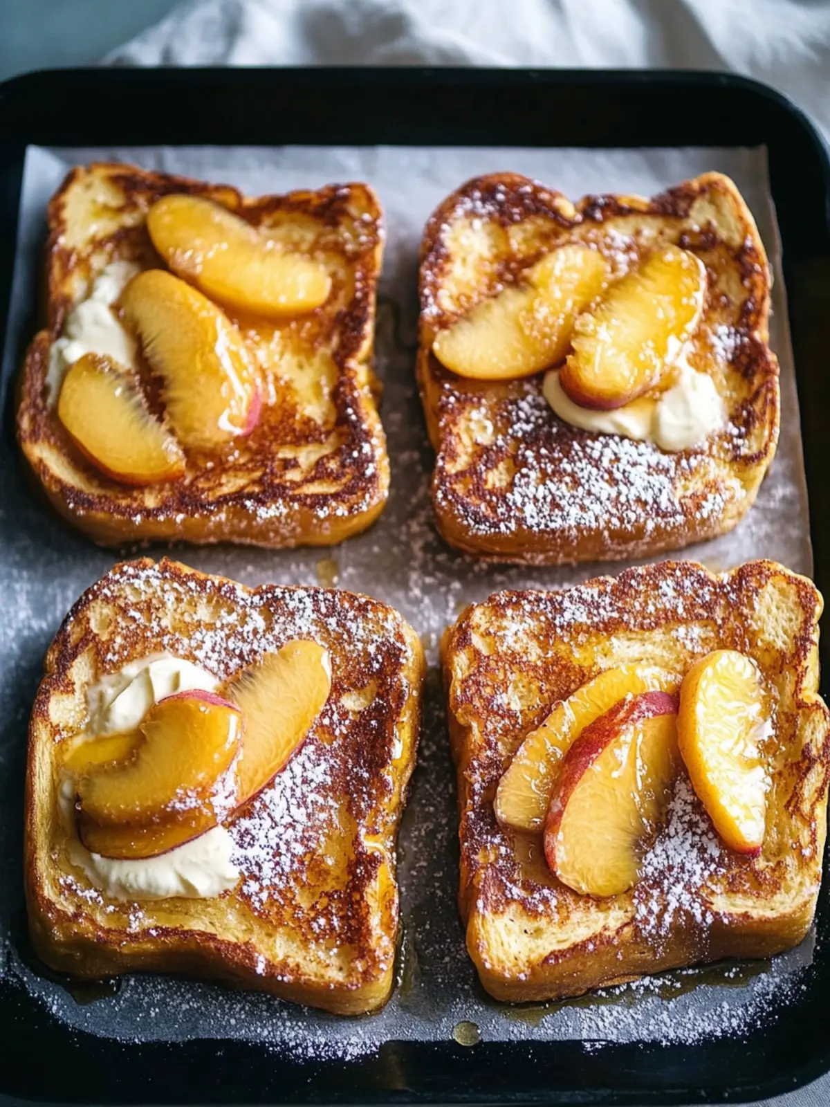 Sour Cream French Toast with Brown Sugar Peaches Bliss 2 Sour Cream French Toast with Brown Sugar Peaches