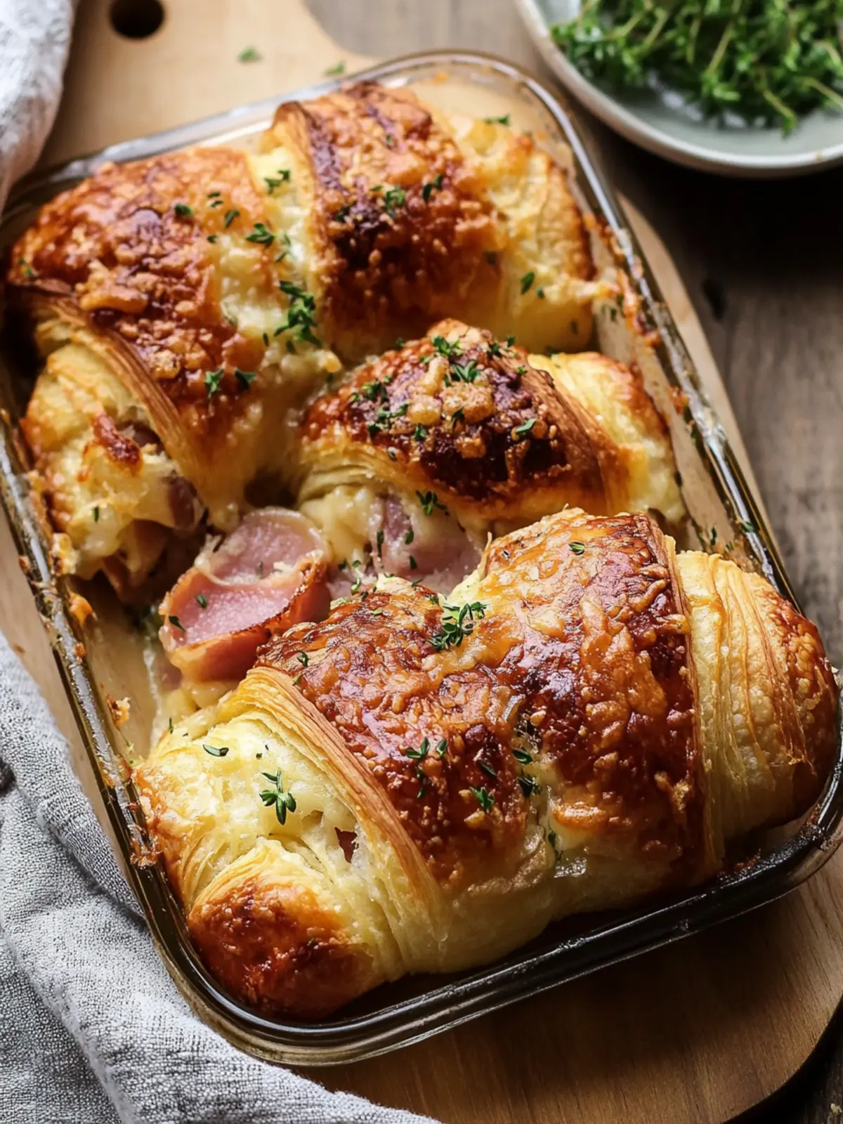 Savory Ham and Cheese Croissant Bake for Cozy Nights 2 Ham and Cheese Croissant Bake