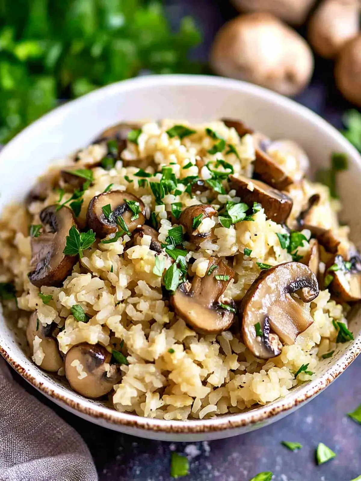 Savory Cauliflower Mushroom Rice for a Cozy Dinner Night 3 Cauliflower Mushroom Rice