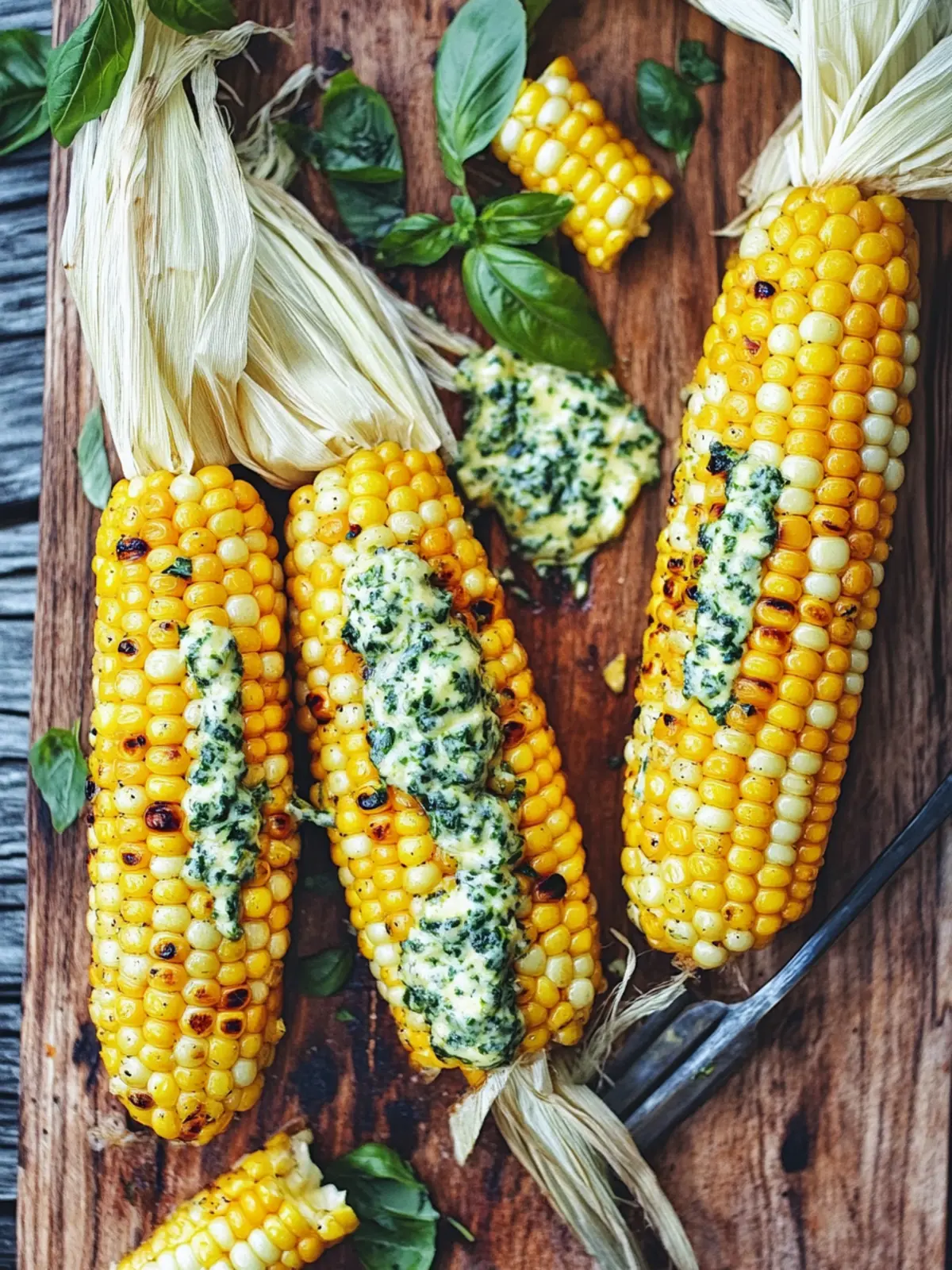 Grilled Corn with Basil Butter for the Perfect Summer Feast 2 Grilled Corn with Basil Butter