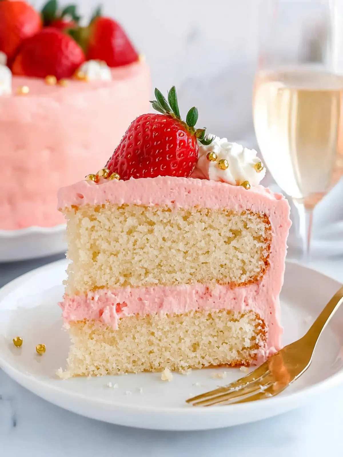 Decadent Strawberry Champagne Cake for Any Celebration 3 Strawberry Champagne Cake