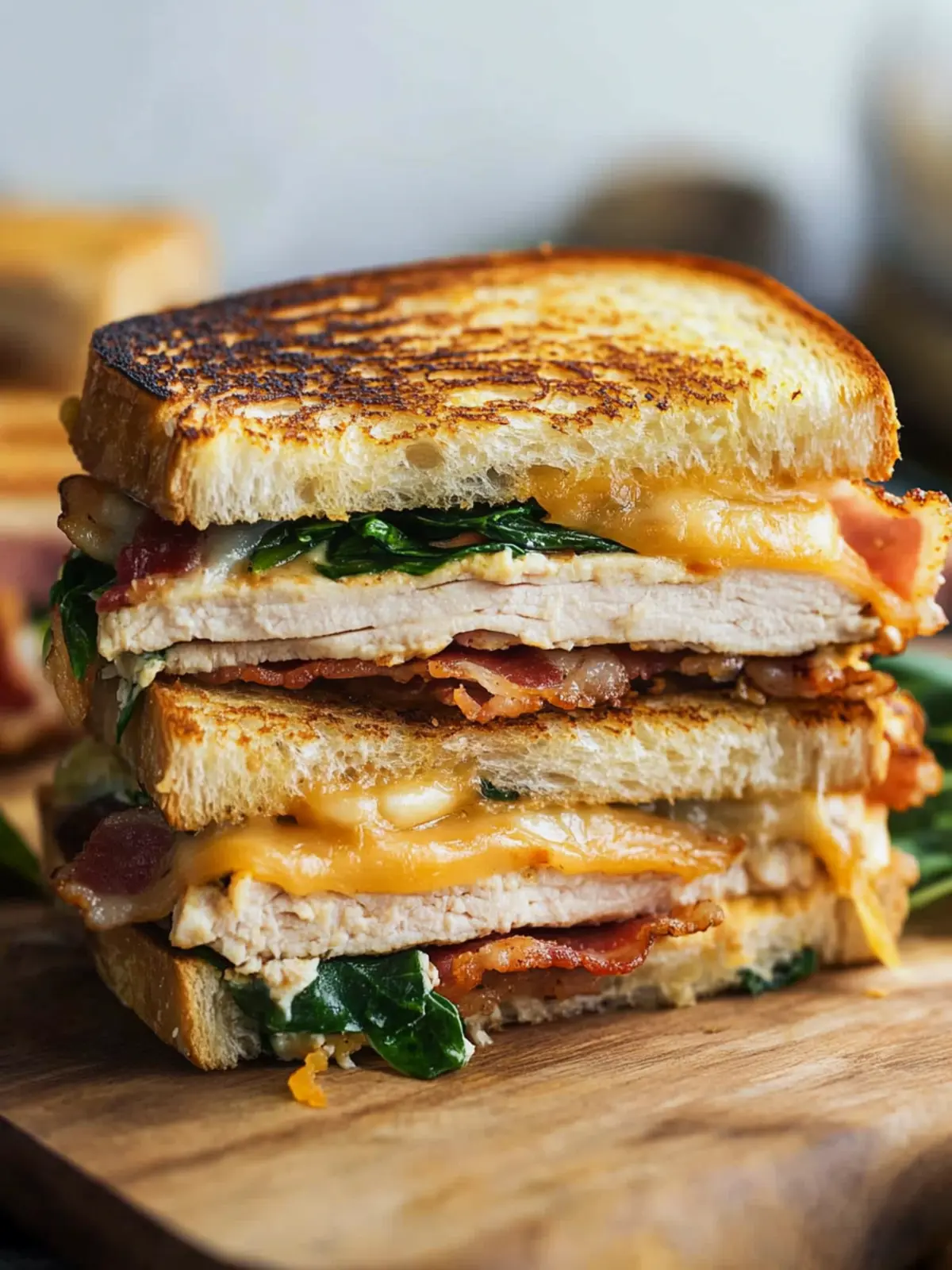 Ultimate Turkey Melt with Cheddar, Spinach, and Bacon Bliss 2 Turkey Melt with Cheddar, Spinach, and Bacon