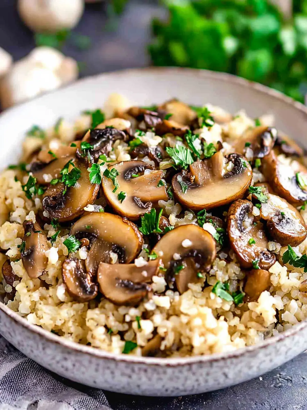 Savory Cauliflower Mushroom Rice for a Cozy Dinner Night 2 Cauliflower Mushroom Rice