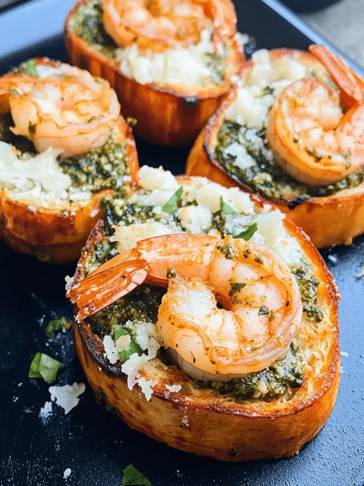 Savor Blackstone Parmesan Pesto Shrimp Toast for Fast Flavor 2 Blackstone Parmesan Pesto Shrimp Toast