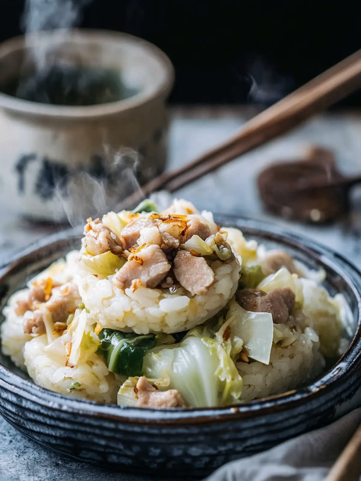 Savory Rice Cakes with Napa Cabbage & Pork Stir-Fry Delight 3 Rice Cakes with Napa Cabbage & Pork