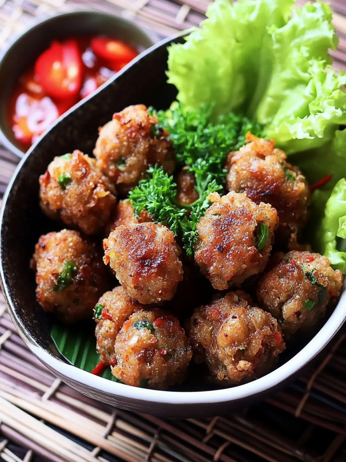 Crispy Thai Laab Meatballs that Pack Flavor and Fun 2 Crispy Thai Laab Meatballs