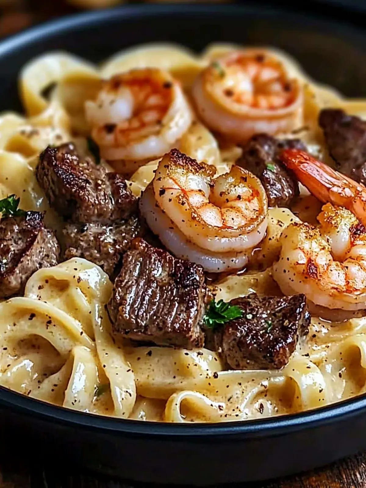 Cajun Shrimp and Steak Alfredo Pasta for Ultimate Comfort Food 4 Cajun Shrimp and Steak Alfredo Pasta