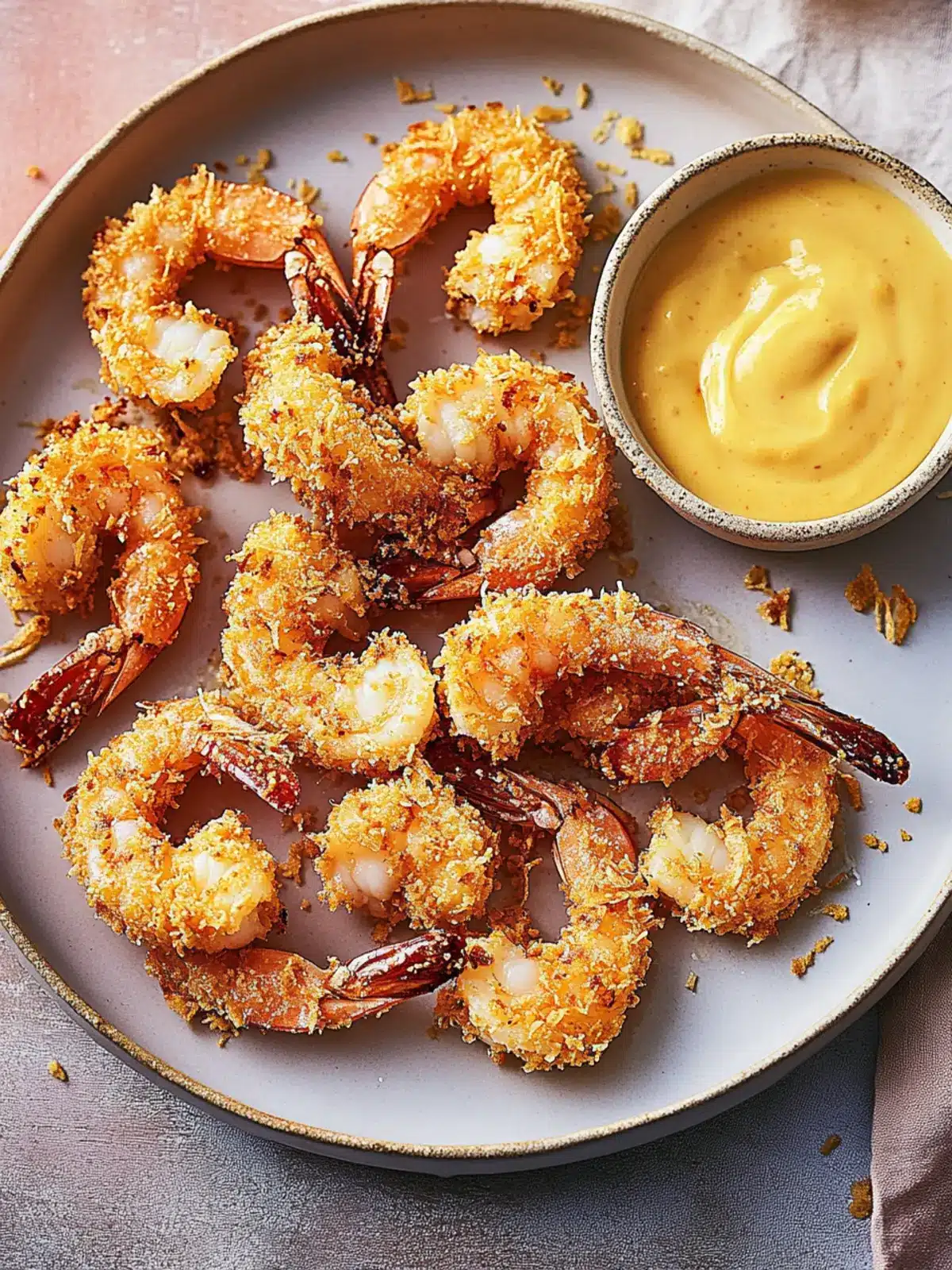 Crispy Coconut Crusted Prawns with Mango Mayonnaise Delight 3 Coconut Crusted Prawns with Mango Mayonnaise