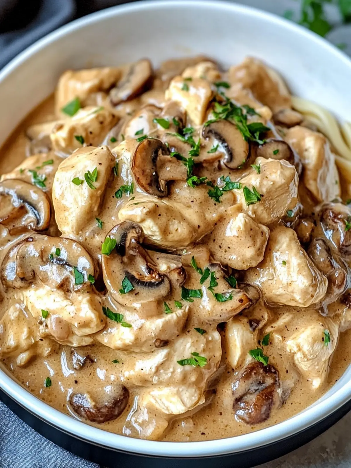 Slow Cooker Chicken and Mushroom Stroganoff: Cozy Comfort Food 4 Slow Cooker Chicken and Mushroom Stroganoff