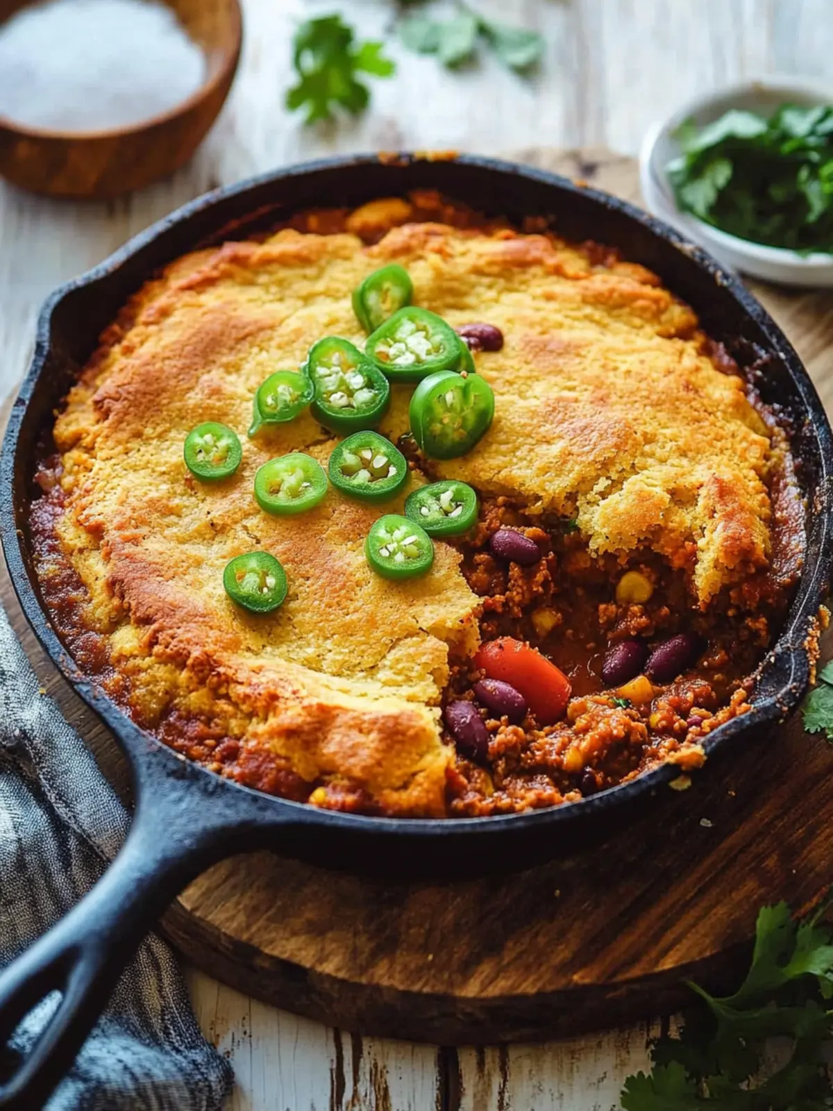 Hearty Cornbread Chili Skillet Pie for Cozy Nights In 3 Cornbread Chili Skillet Pie