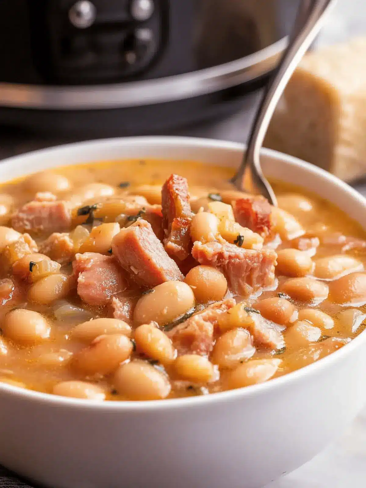 Warm Up with Cozy Slow Cooker Ham and Bean Soup Today 2 Slow Cooker Ham and Bean Soup