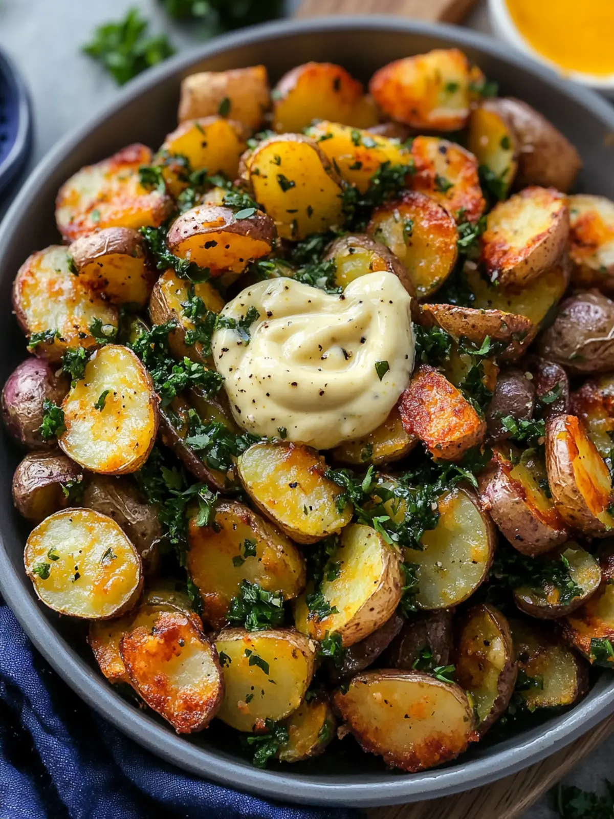 Crispy Cajun Smashed Potatoes with Zesty Lemon Garlic Aioli 2 Crispy Cajun Smashed Potatoes with Lemon Garlic Aioli