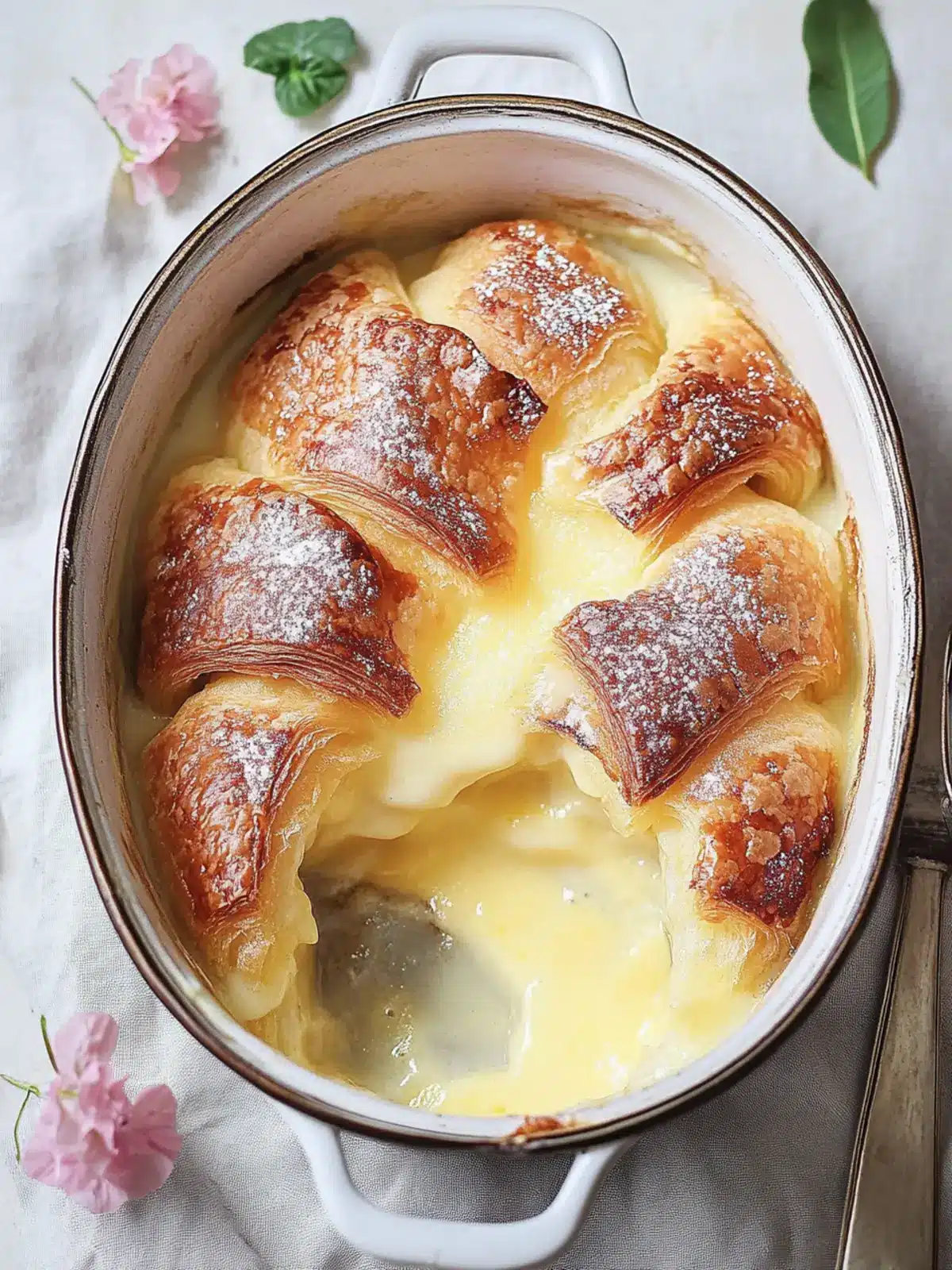 Lemon and Custard Croissant Pudding to Wow Your Guests 3 Lemon and Custard Croissant Pudding