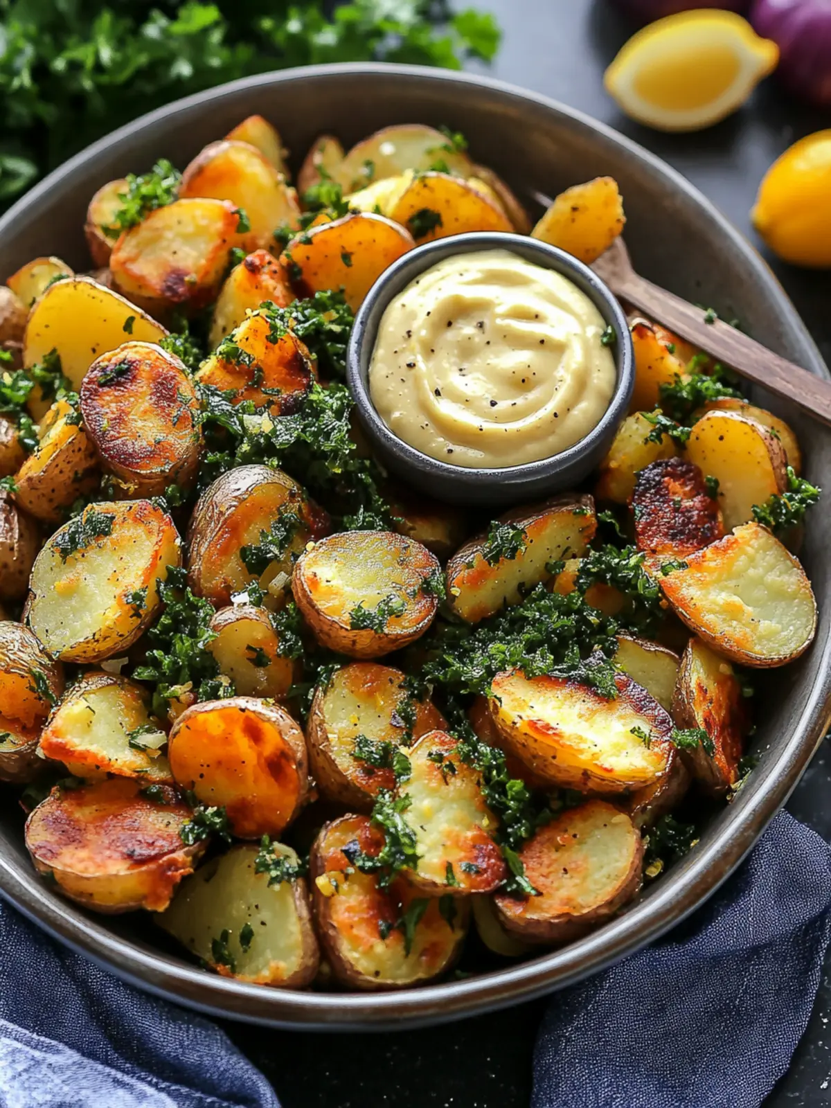 Crispy Cajun Smashed Potatoes with Zesty Lemon Garlic Aioli 4 Crispy Cajun Smashed Potatoes with Lemon Garlic Aioli