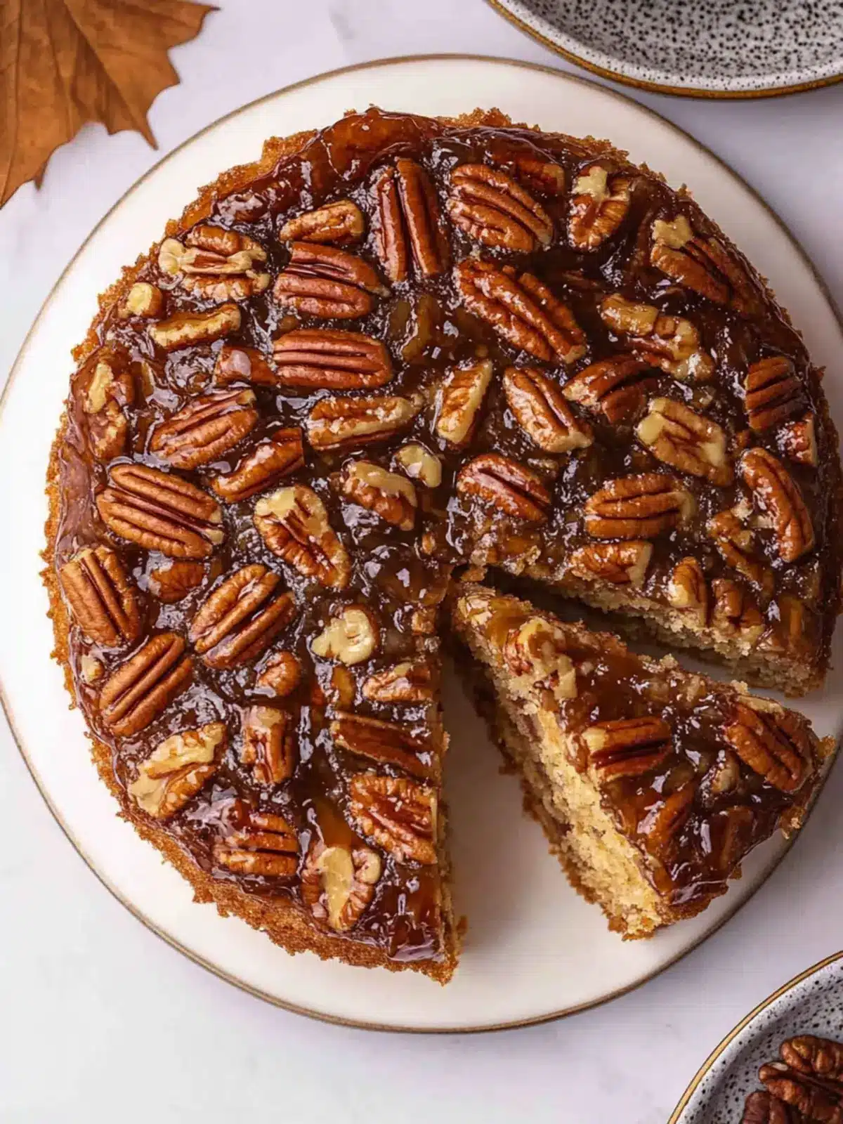 Indulge in Vegan Pecan Upside Down Cake Bliss Today 4 Vegan Pecan Upside Down Cake