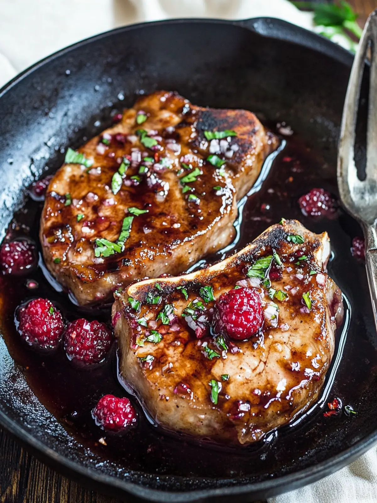 Raspberry Balsamic Glazed Pork Chops for Easy Weeknight Wins 2 Raspberry Balsamic Glazed Pork Chops