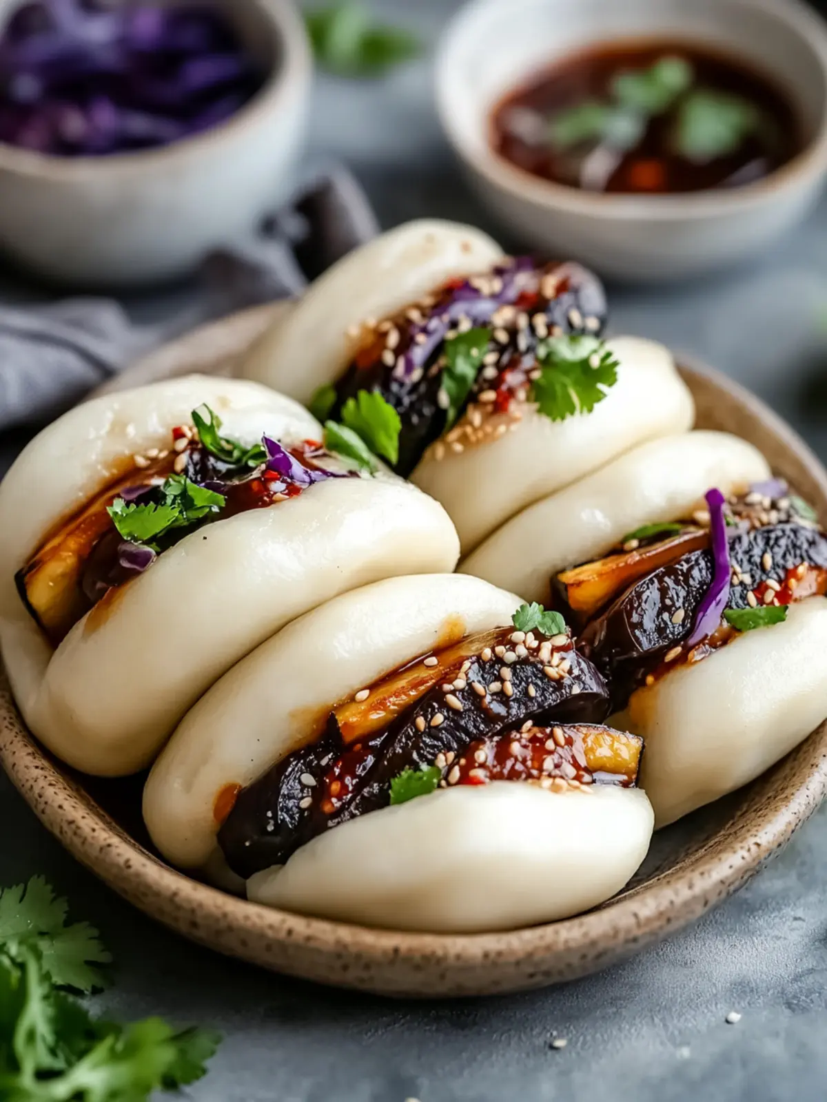Delicious Hoisin Eggplant Bao: Quick Vegan Appetizer Bliss 2 Hoisin Eggplant Bao