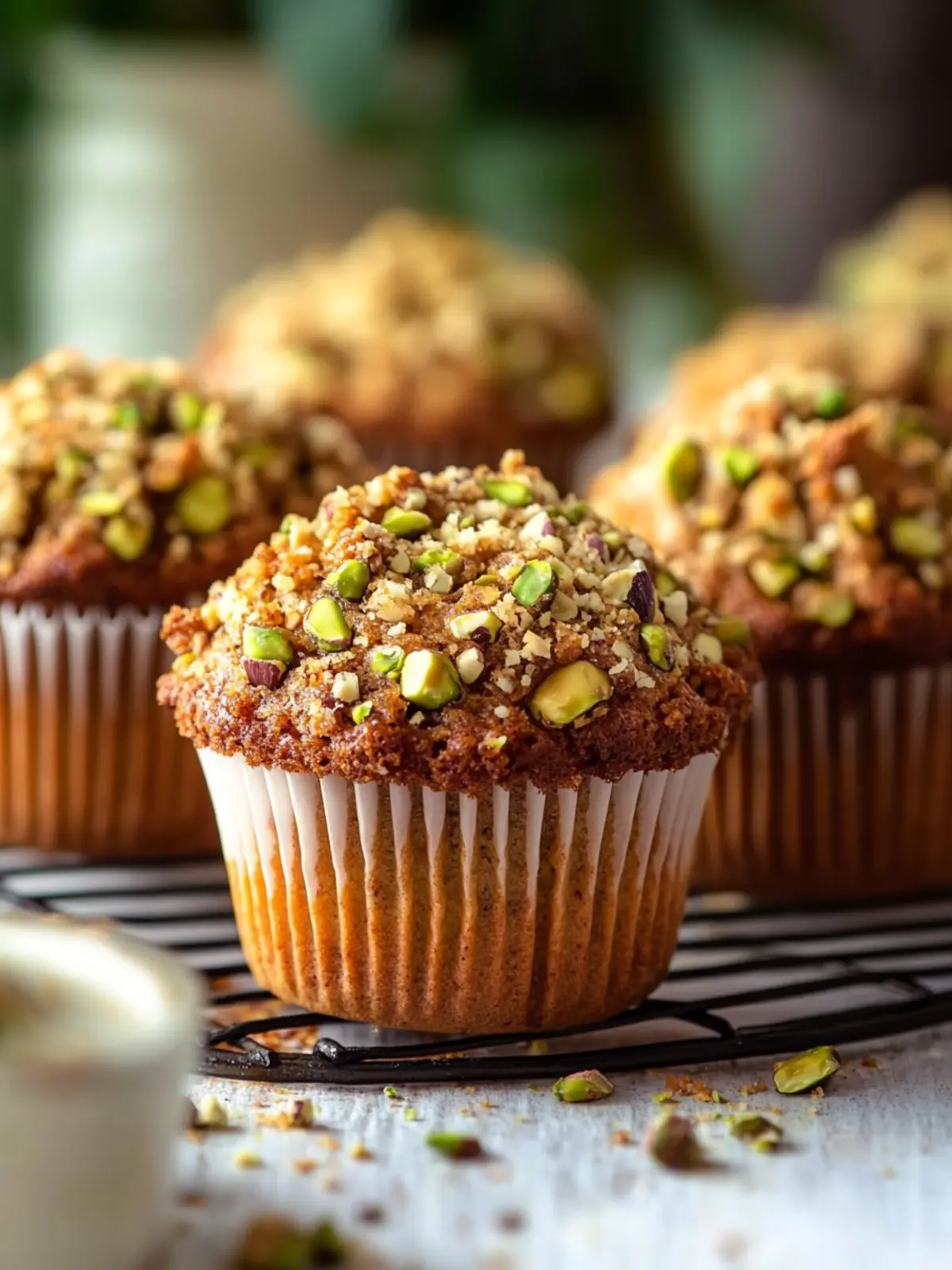 Pistachio Muffins with Pistachio Crumble Topping Perfection 2 Pistachio Muffins With Pistachio Crumble Topping