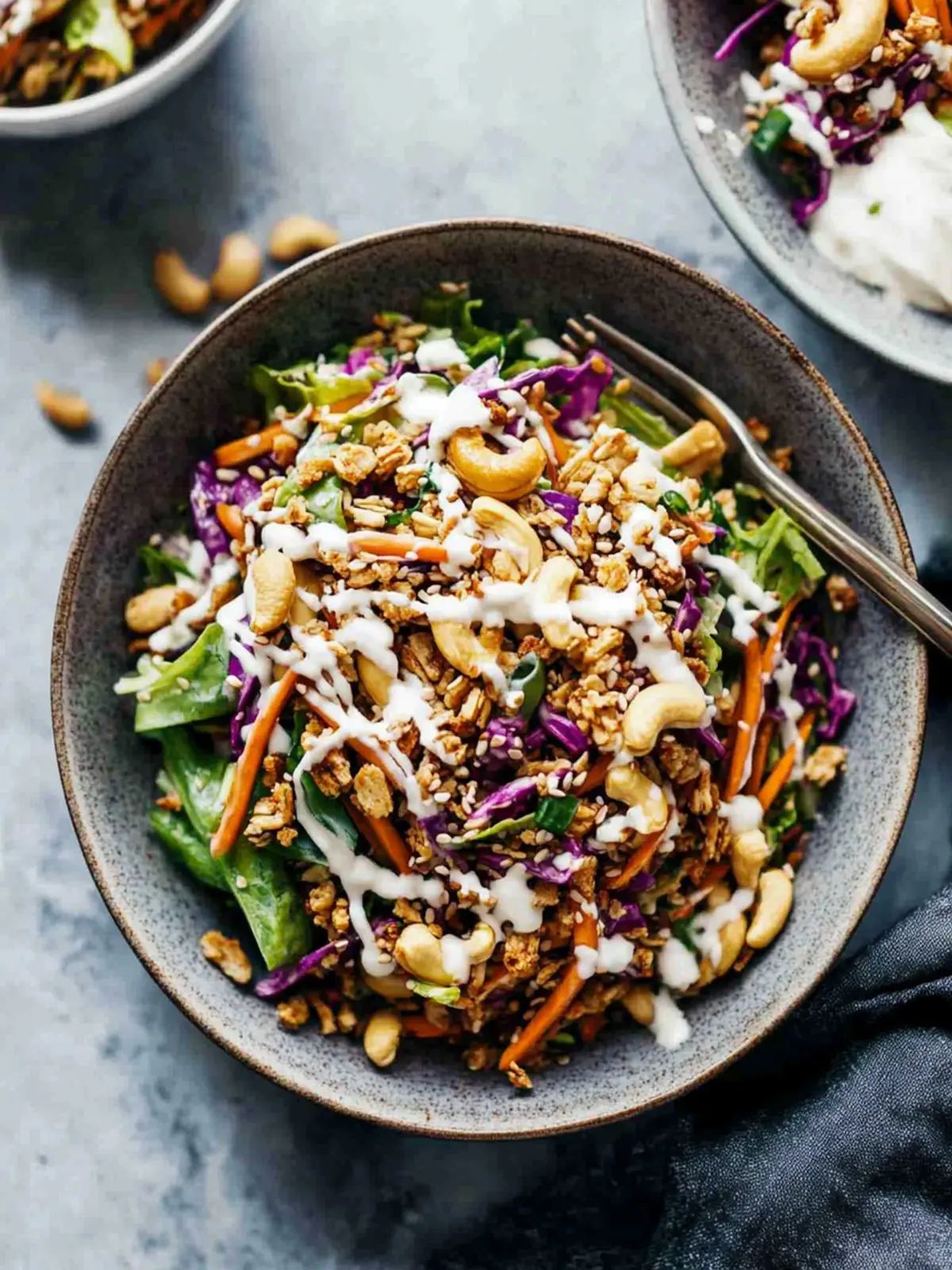 Cashew Crunch Salad with Sesame Dressing for a Fresh Twist 4 Cashew Crunch Salad with Sesame Dressing
