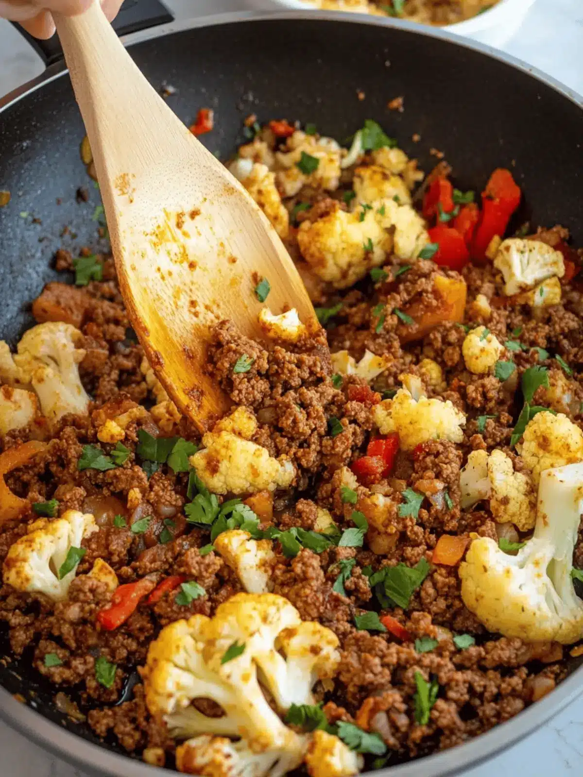 25-Minute Ground Beef and Cauliflower Skillet for Busy Nights 2 25-Minute Ground Beef and Cauliflower Skillet