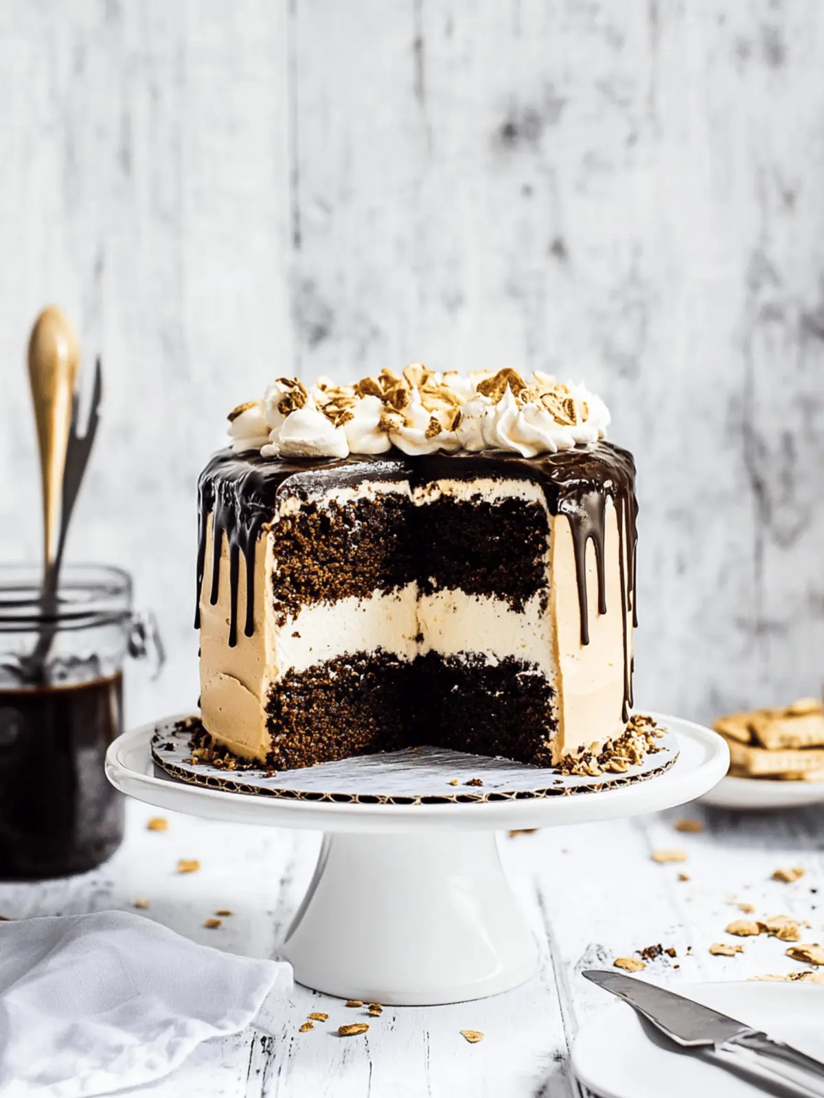 Irresistible S'mores Cake with Homemade Marshmallow Fluff 2 S'mores Cake