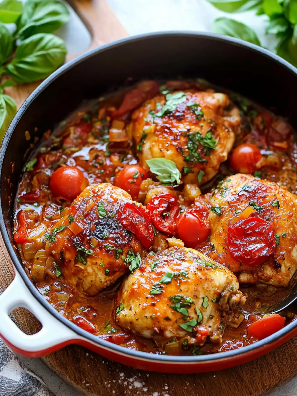 Savory Italian Braised Chicken with Tomato and Basil Delight 2 Italian Braised Chicken