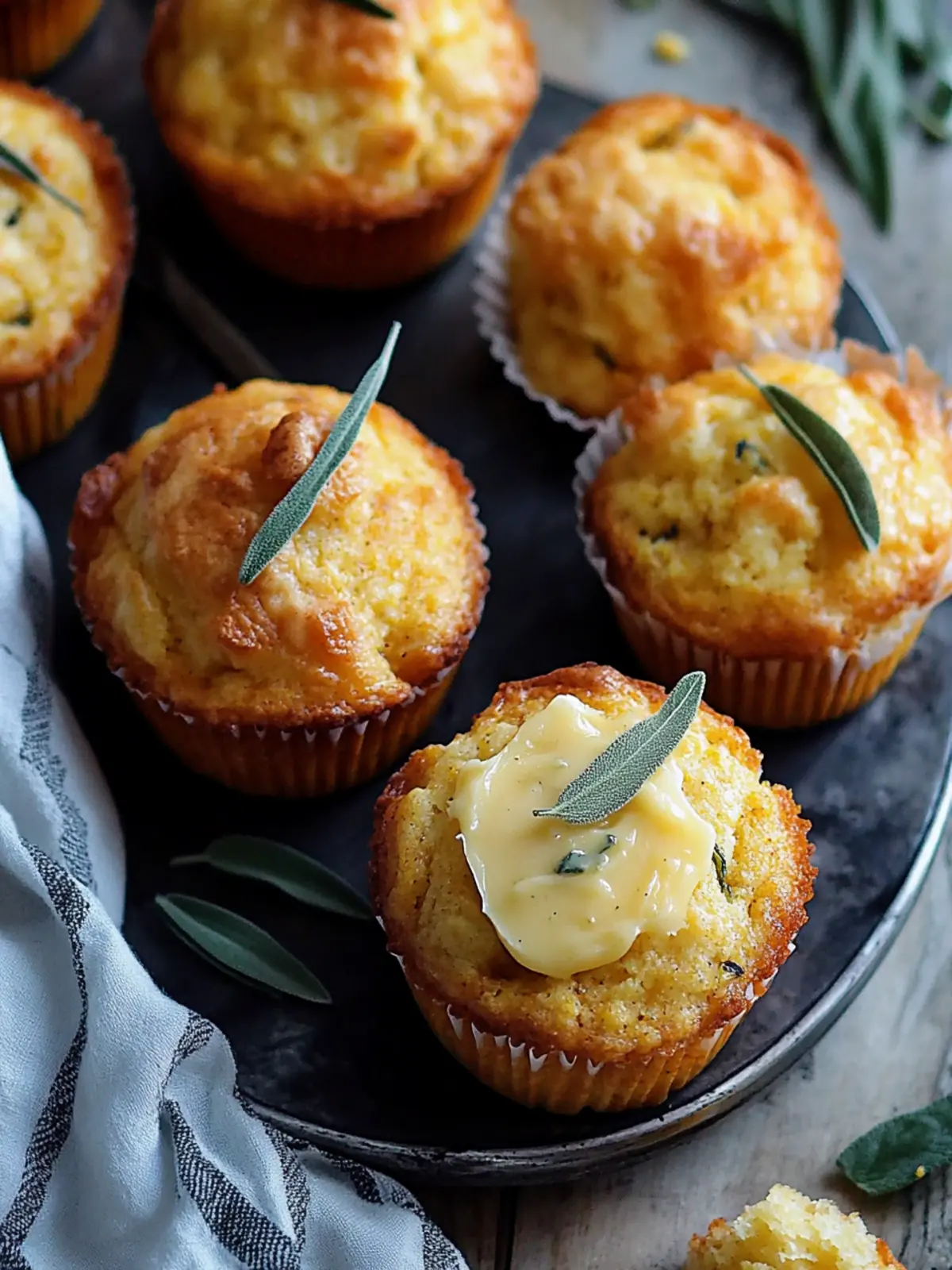 Cheddar Apple Cornbread Muffins with Maple Sage Butter Bliss 2 Cheddar Apple Cornbread Muffins with Maple Sage Butter