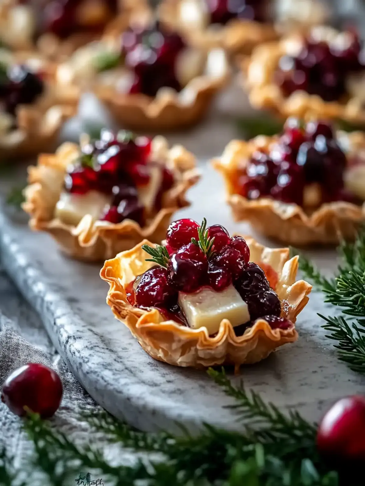 Cranberry Brie Phyllo Cups for Festive Flavor Bliss 4 Cranberry Brie Phyllo Cups