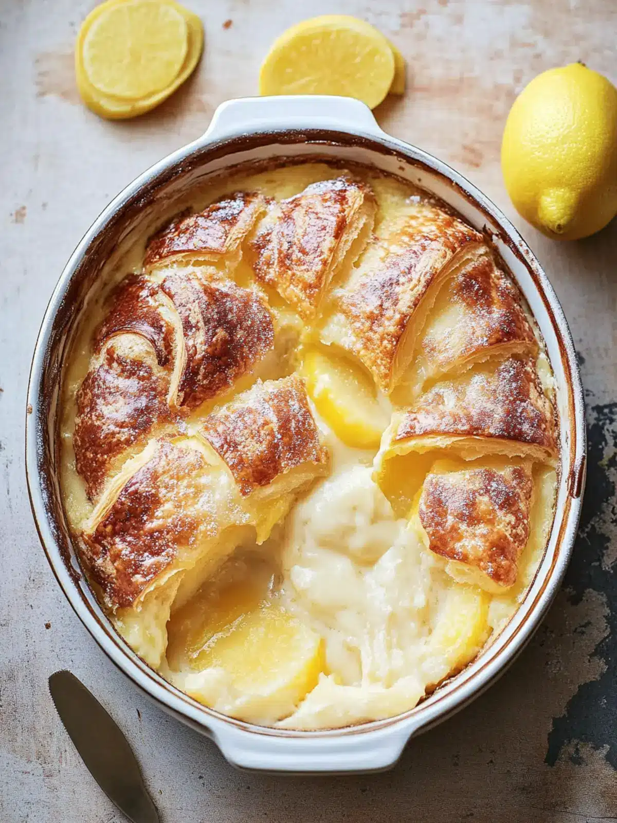 Lemon and Custard Croissant Pudding to Wow Your Guests 2 Lemon and Custard Croissant Pudding