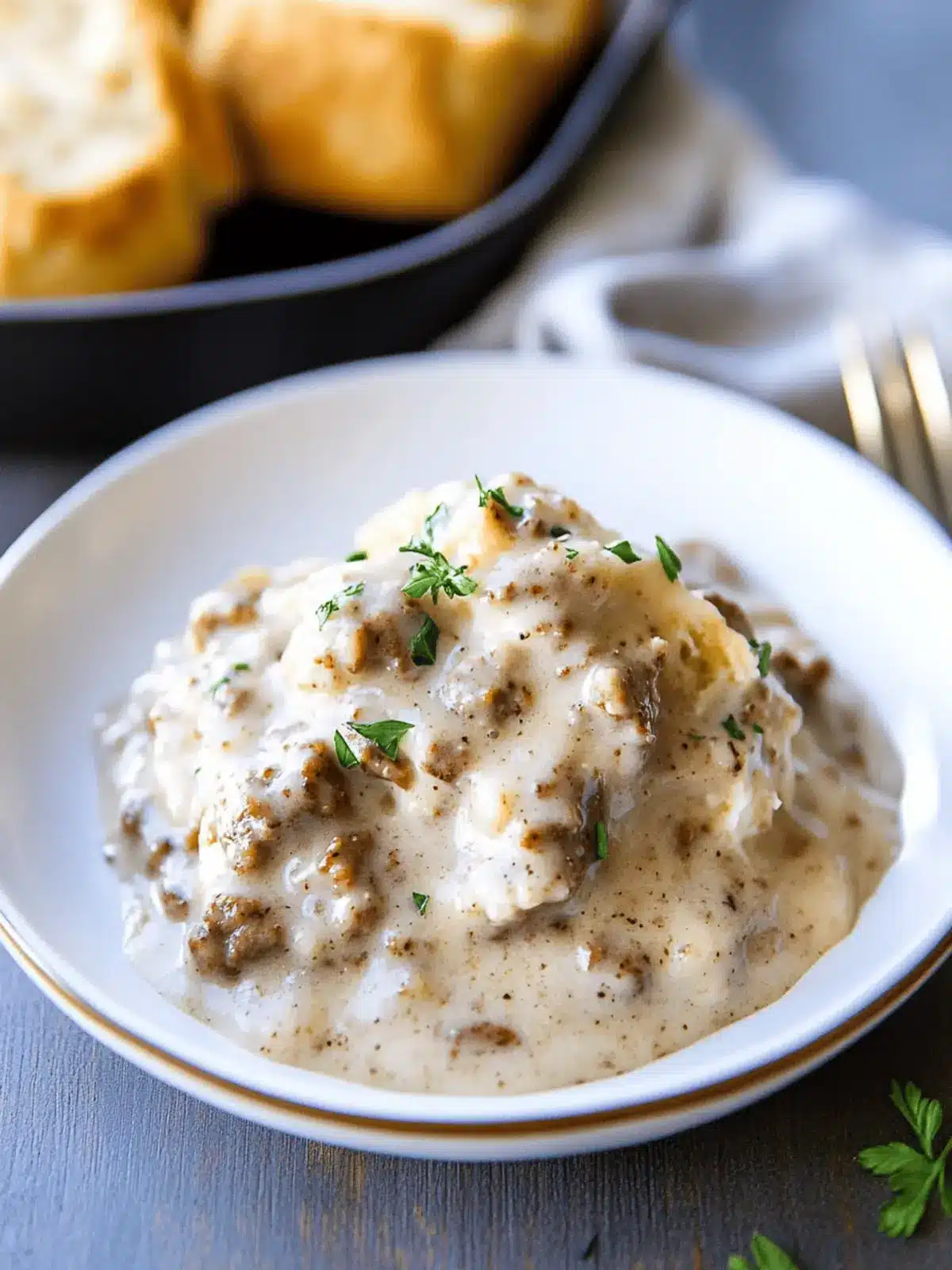 Savor the Love: Creamy Sausage Gravy Over Biscuits 4 Sausage Gravy
