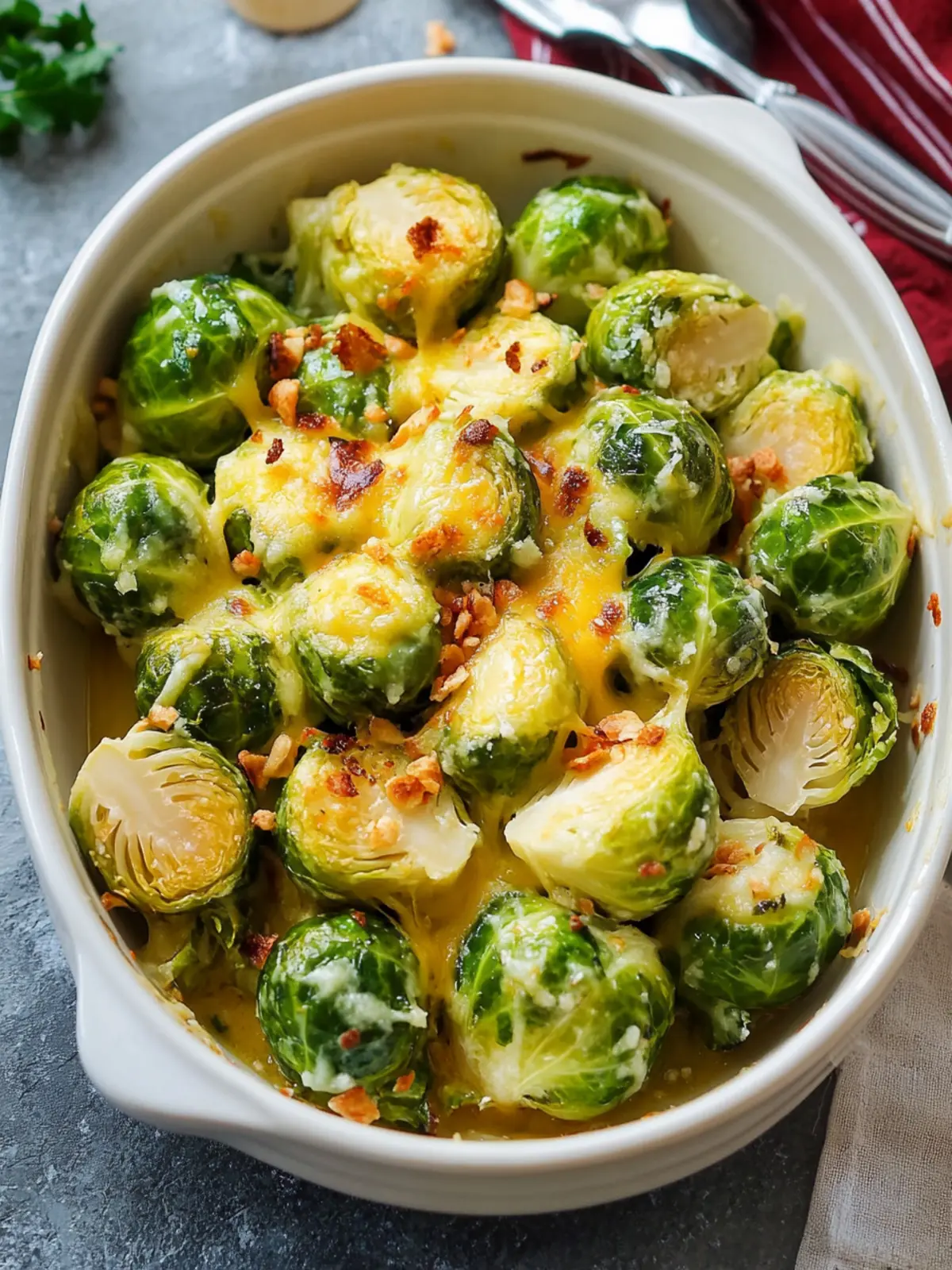 Heavenly Cheesy Brussels Sprouts with Honey Dijon Delight 2 Cheesy Brussel Sprouts