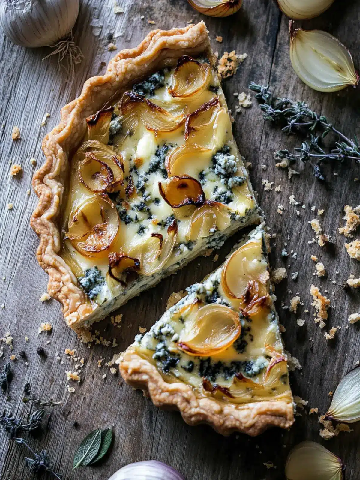 Onion and Blue Cheese Tart: A Savory Slice of Heaven 4 Onion and Blue CheeseTart
