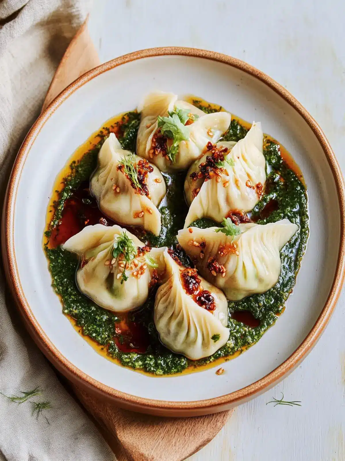 Lamb and Fennel Dumplings with Green Sauce for Flavor Lovers 2 Lamb and Fennel Dumplings with Green Sauce