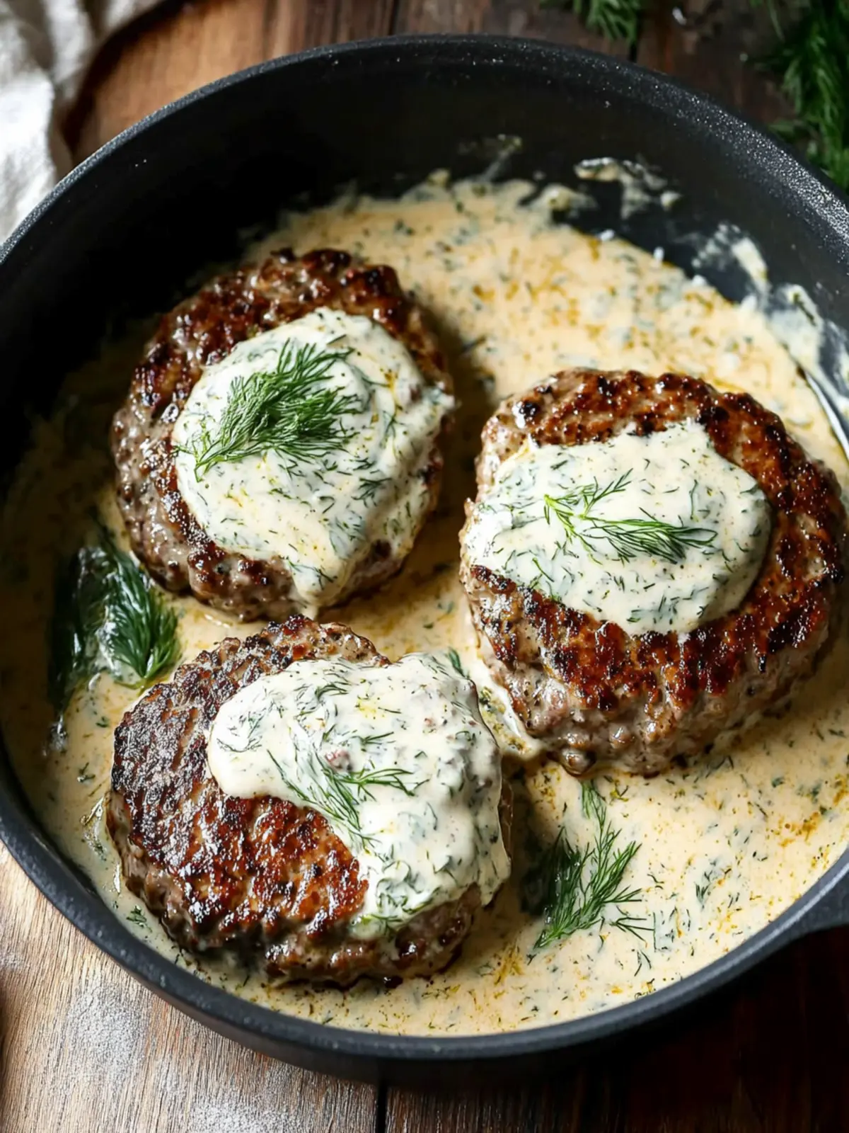 Savory Hamburger Steaks in Creamy Dill Sauce You ll Love 2 Hamburger Steaks in Creamy Dill Sauce