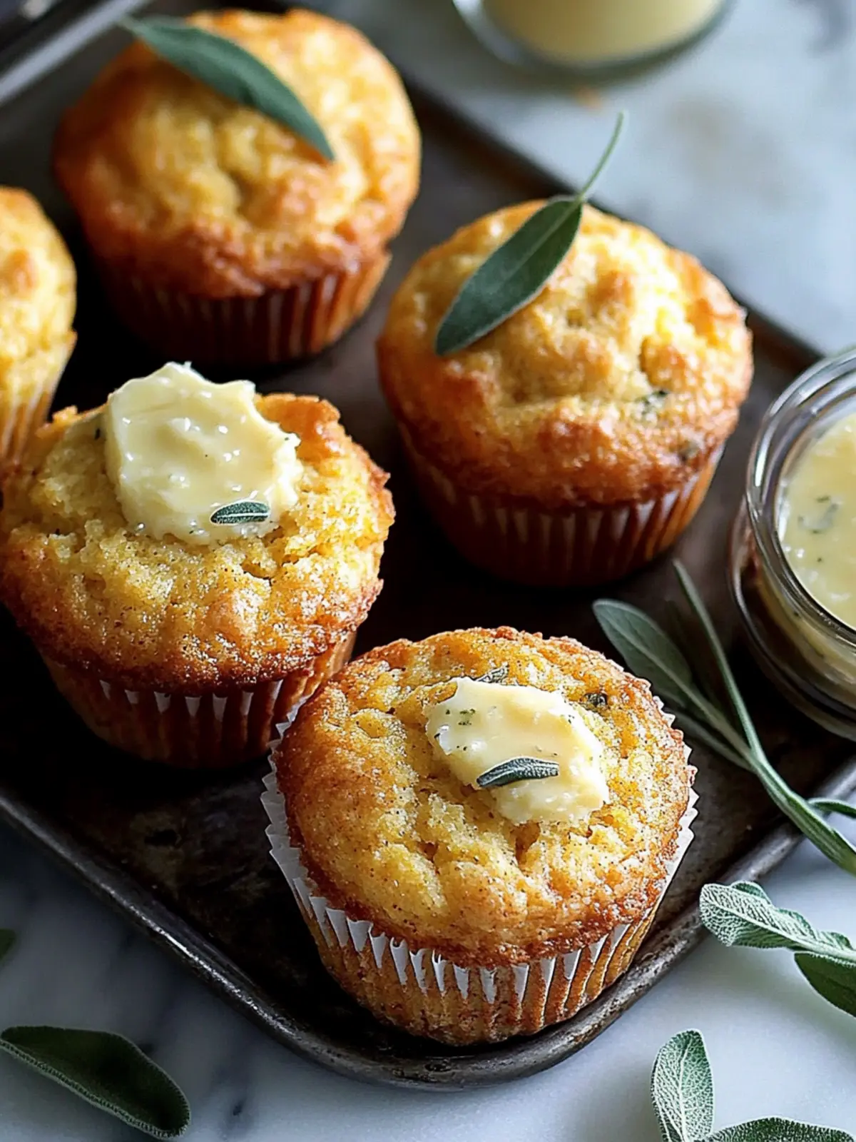 Cheddar Apple Cornbread Muffins with Maple Sage Butter Bliss 4 Cheddar Apple Cornbread Muffins with Maple Sage Butter