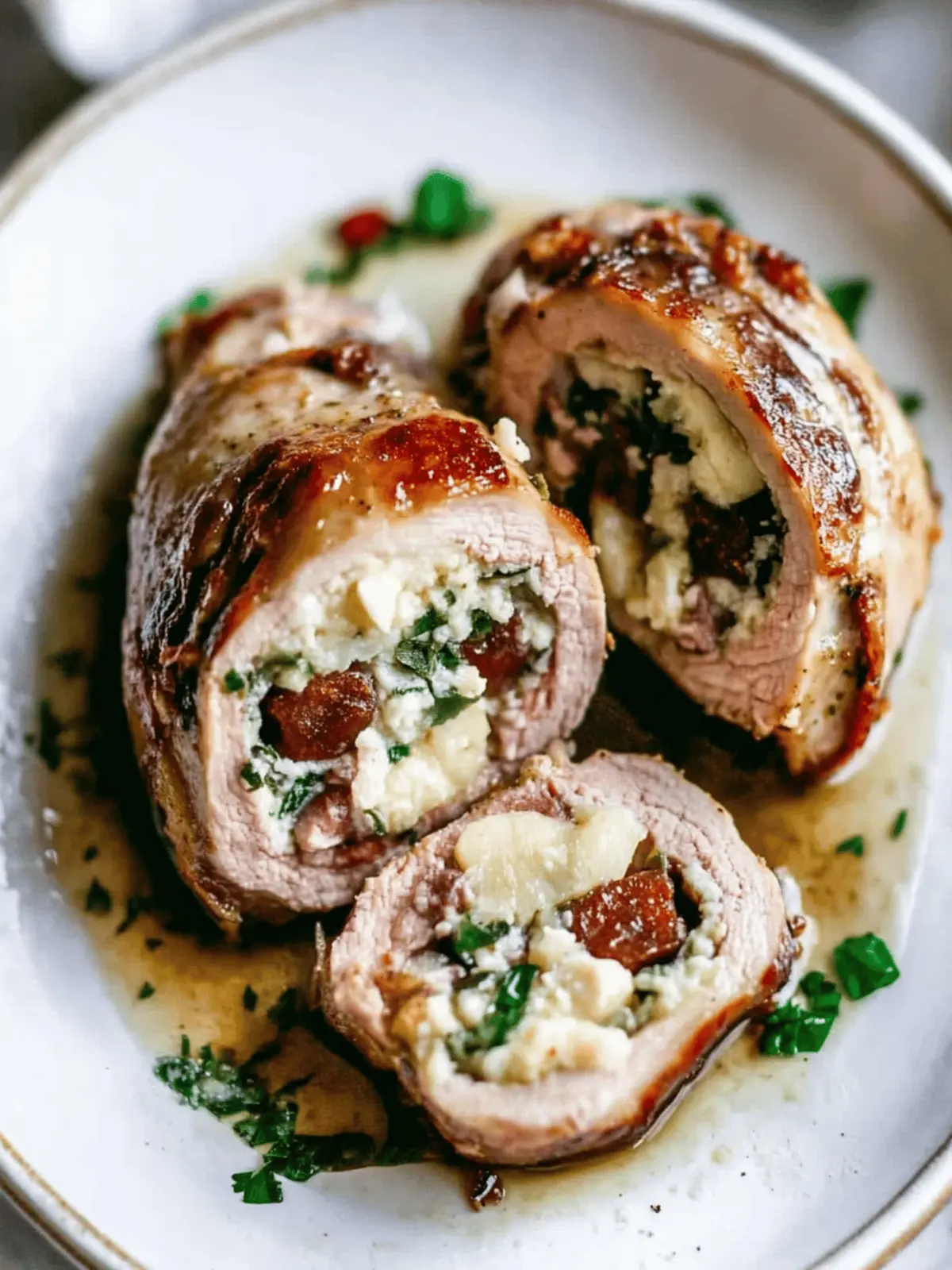 Savory Stuffed Pork Tenderloin with Apple Cider Pan Sauce Delight 4 Stuffed Pork Tenderloin with Apple Cider Pan Sauce