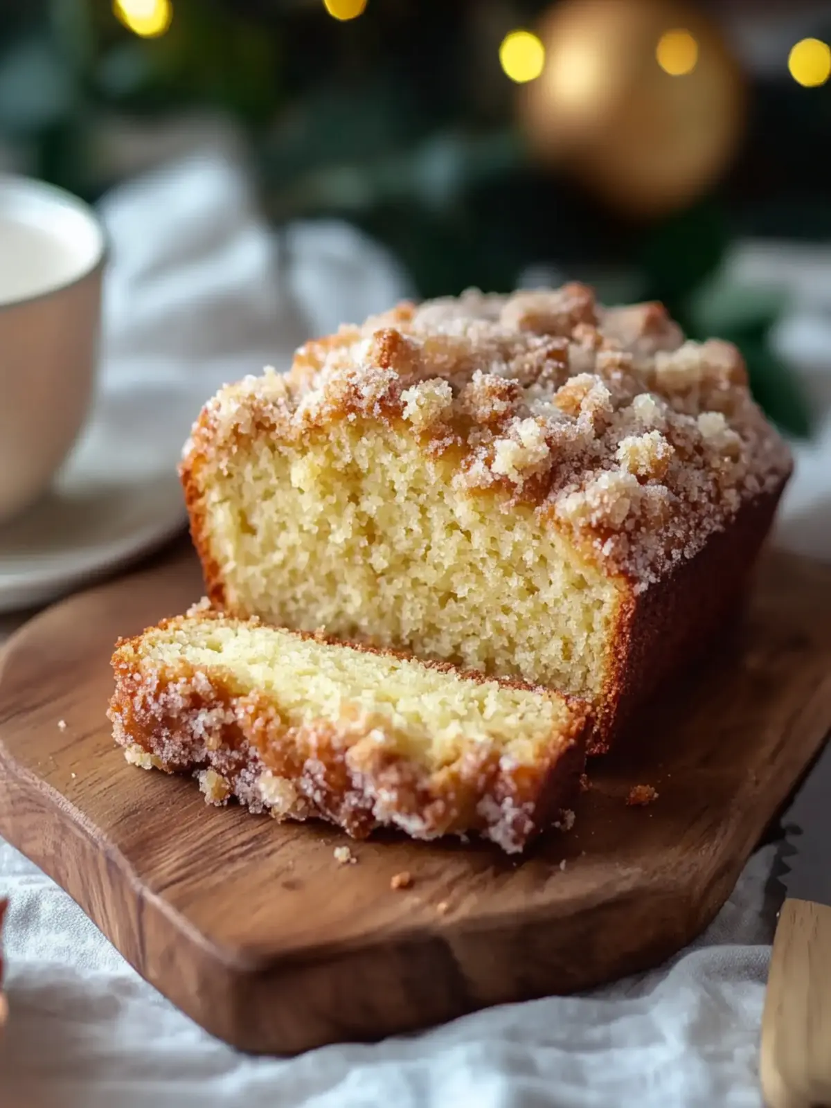Sweet Eggnog Bread With Crumb Topping for Cozy Holidays 3 Sweet Eggnog Bread With Crumb Topping