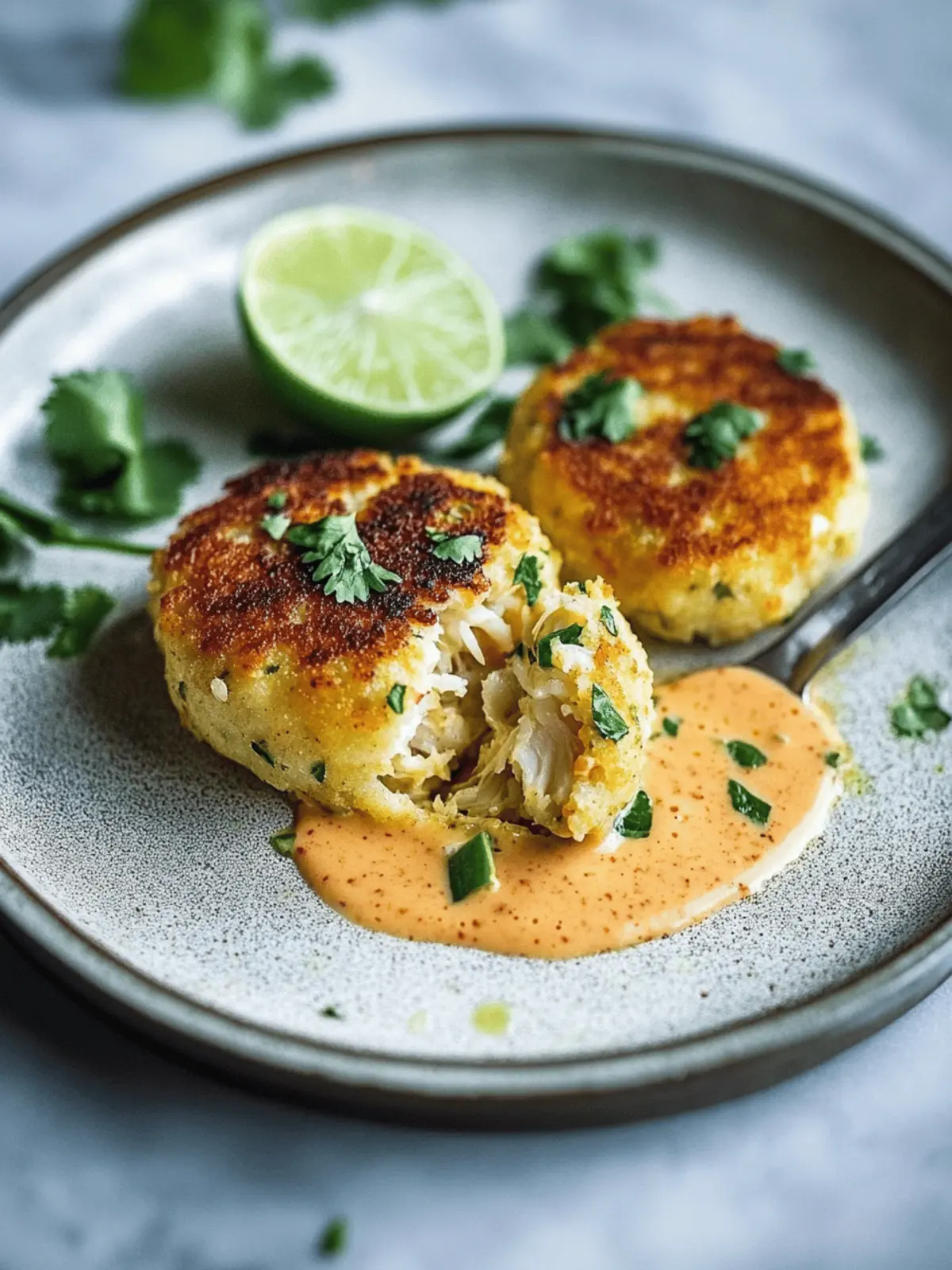 Indulge in Crab Cakes with Cilantro and Lime Bliss 4 Crab Cakes with Cilantro and Lime