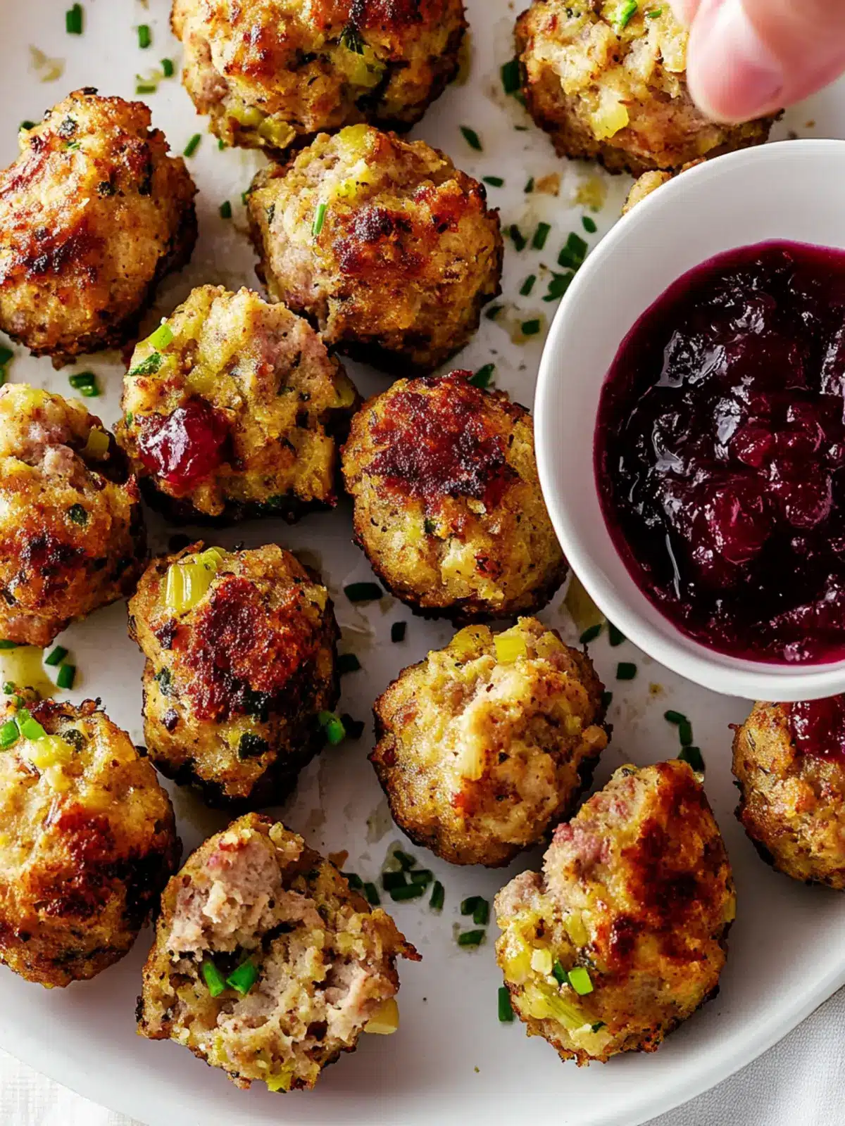 Savor Sausage Stuffing Bites With Cranberry Sauce Delight 2 Sausage Stuffing Bites With Cranberry Sauce