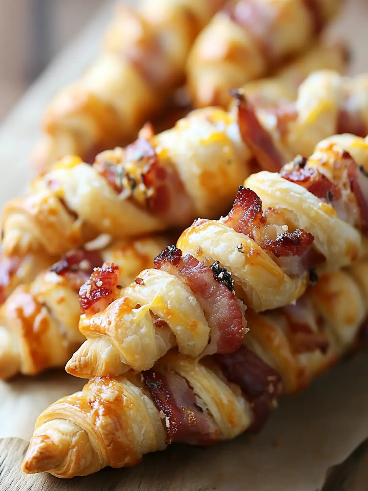 Sweet and Savory Cheesy Bacon Wrapped Puff Pastry Twists Delight 4 Sweet and Savory Cheesy Bacon Wrapped Puff Pastry Twists