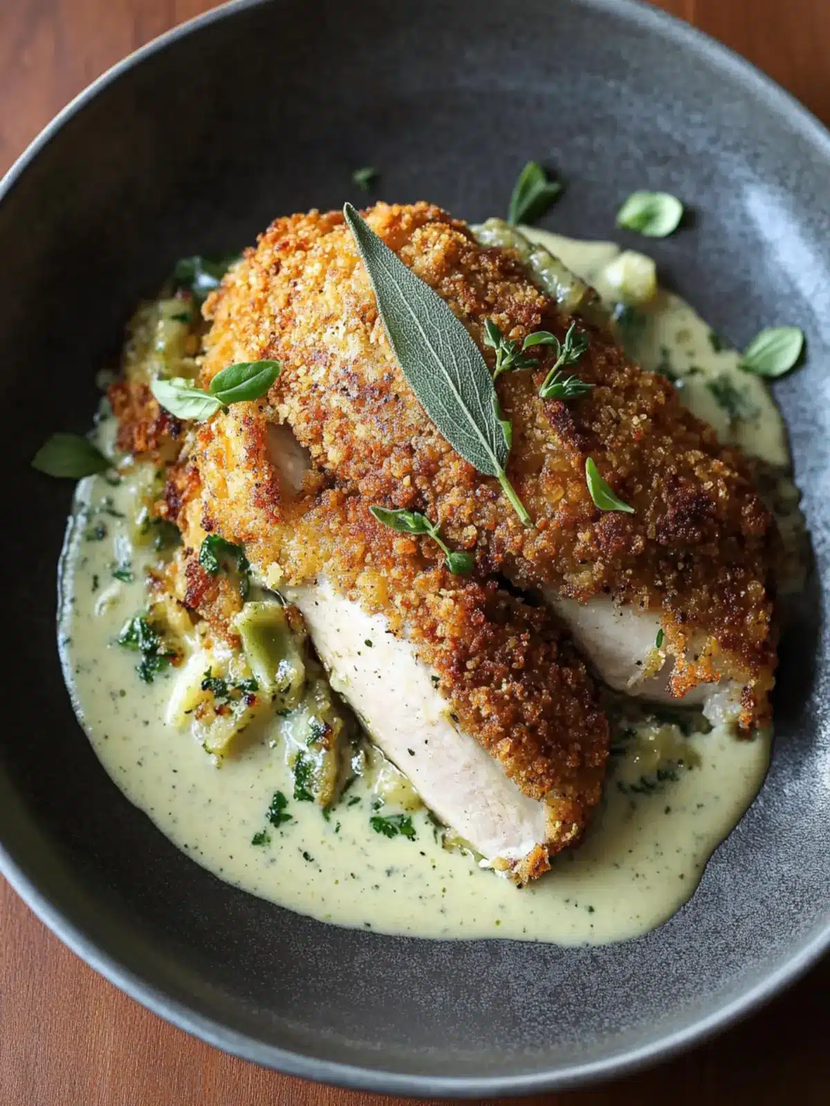 Panko and Herb Crusted Pheasant with Sorrel Cream Sauce Magic 4 Panko and Herb Crusted Pheasant with Sorrel Cream Sauce
